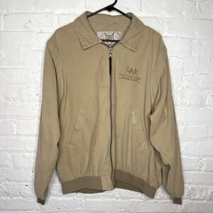 Vintage Clark & Gregory MLB Players Alumni Bomber Jacket Tan Removable Sleeves